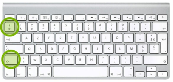 Comment faire hashtag sur Macbook Air ?