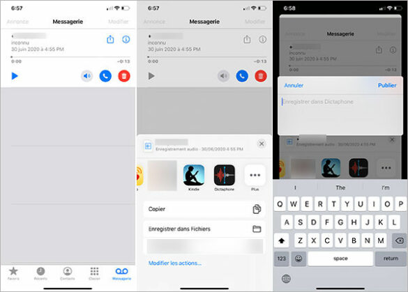 Comment faire pour enregistrer un message vocal ?