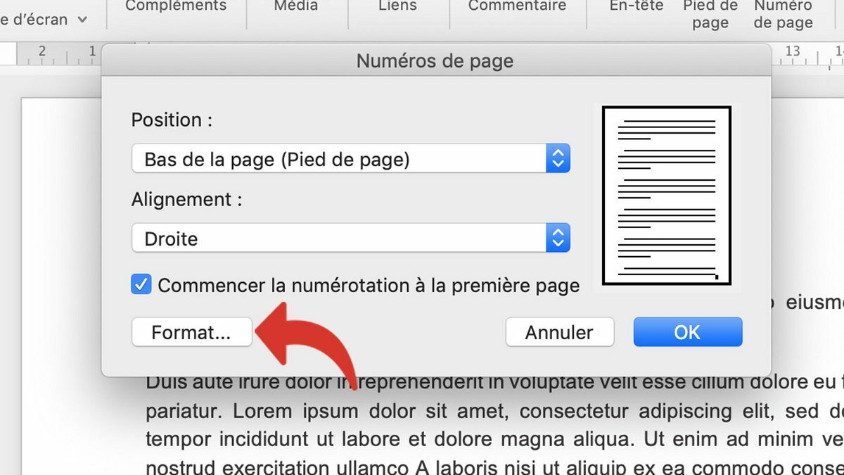 Comment faire pour ne pas numéroter les premières pages ?