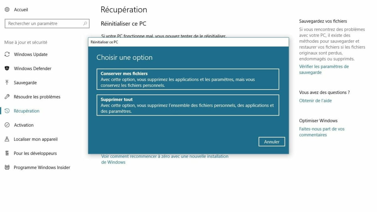 Comment faire pour remettre à zéro son ordinateur ?