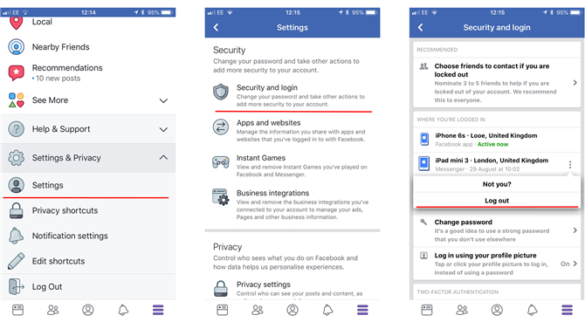 Comment faire pour se deconnecter de Messenger ?