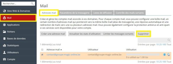 Comment faire pour supprimer définitivement une adresse mail ?