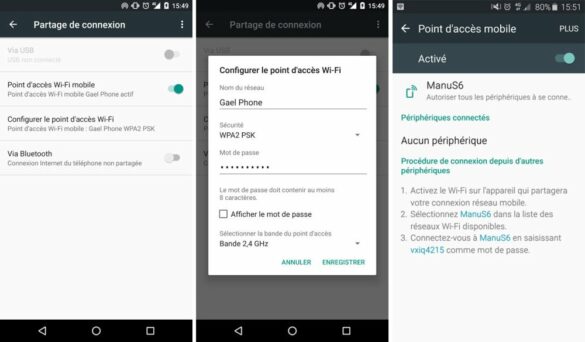 Comment faire un Partage de connexion en Bluetooth ?