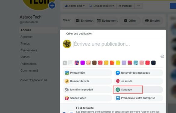 Comment faire un sondage sur Facebook 2022 ?