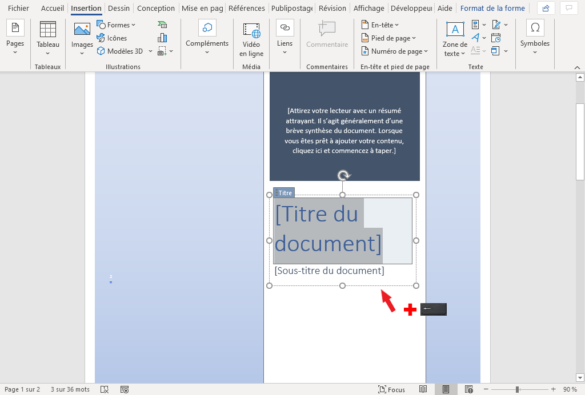 Comment faire une page de garde sur Word online ?