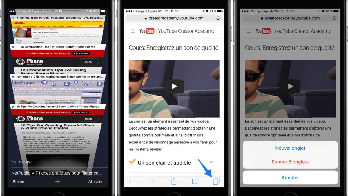 Comment fermer toutes les pages ouvertes sur iPhone ?