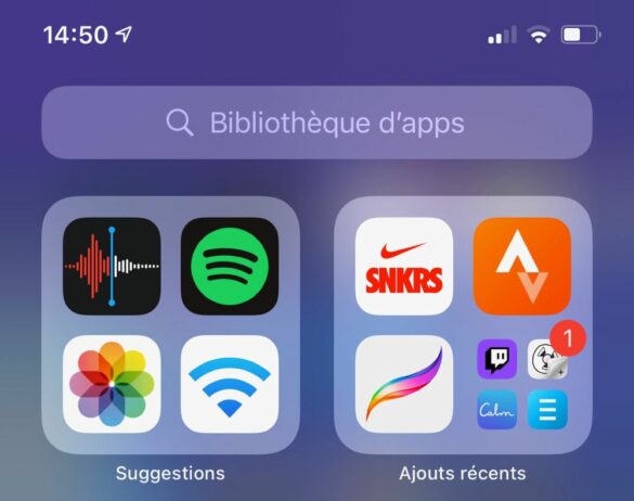 Comment masquer la bibliothèque d'Apps ?