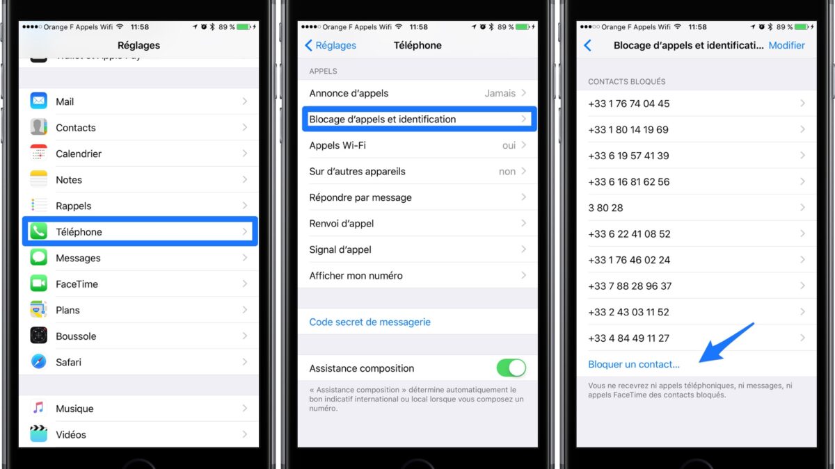 Comment mettre en liste noire un numéro sur iPhone ?