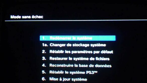 Comment mettre ma PS3 en mode sans echec ?