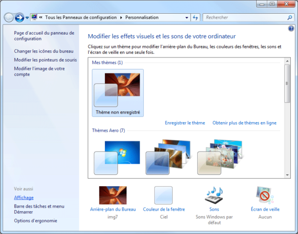 Comment mettre un écran de veille avec Windows 7 ?