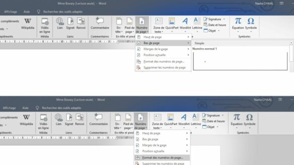 Comment mettre un numéro de page à partir de la quatrième page ?
