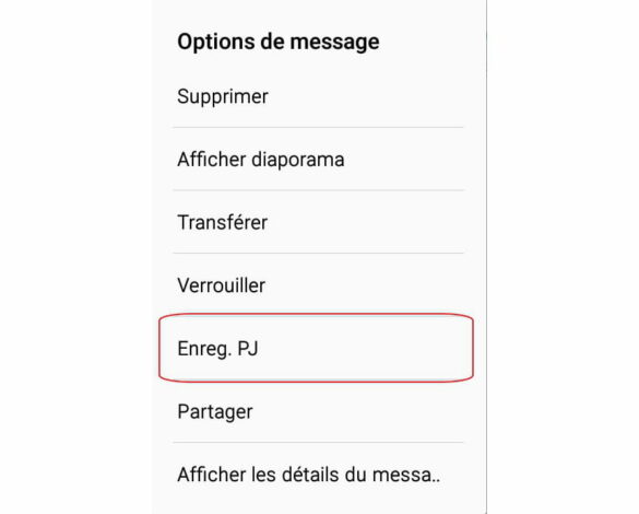 Comment mettre une photo reçu par mail dans la galerie ?