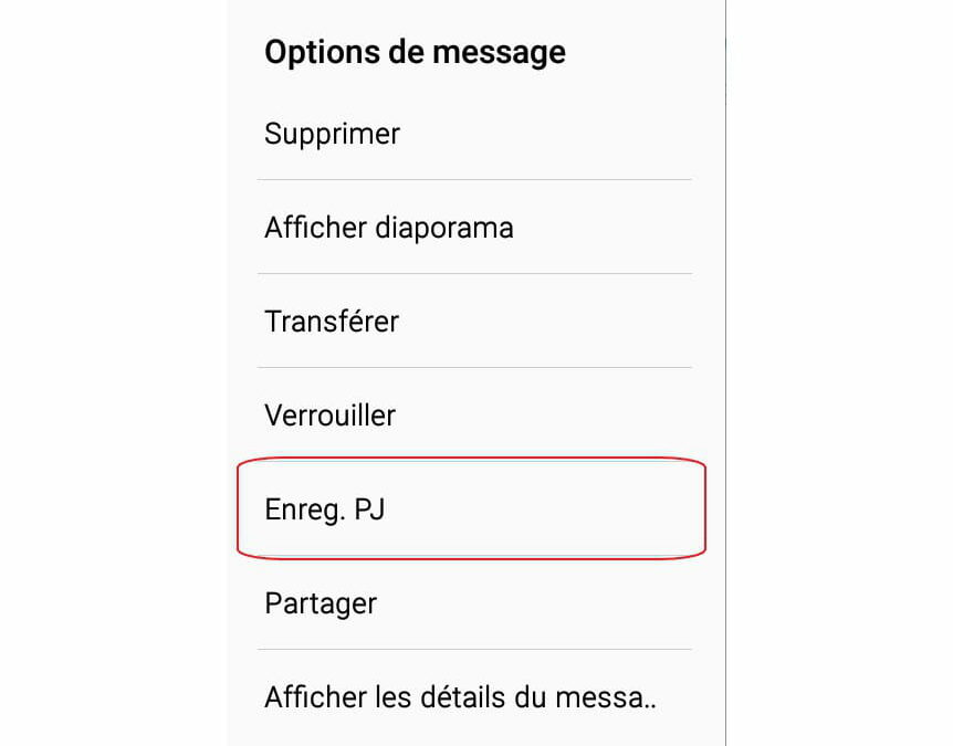 Comment mettre une photo reçu par mail dans la galerie ?