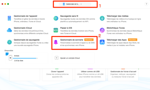 Comment mettre une sonnerie pour les messages ?