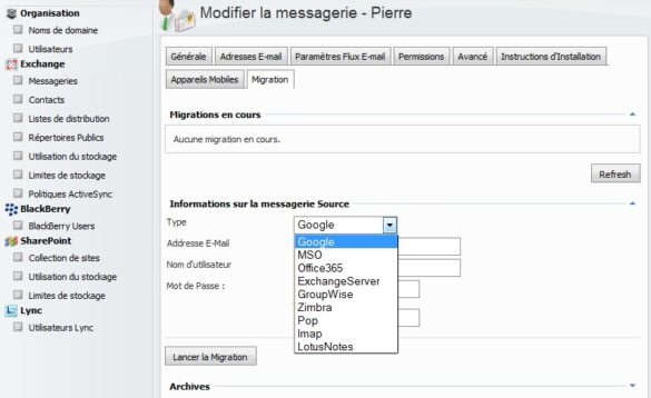 Comment migrer une boite mail ?