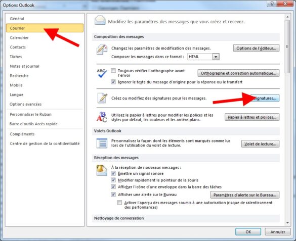 Comment modifier signature Outlook en ligne ?