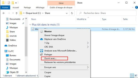 Comment monter le fichier ISO ?