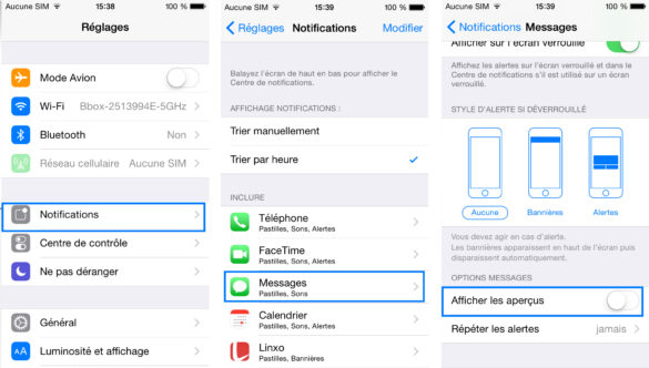 Comment ne pas afficher le message sur lécran verrouillé ?