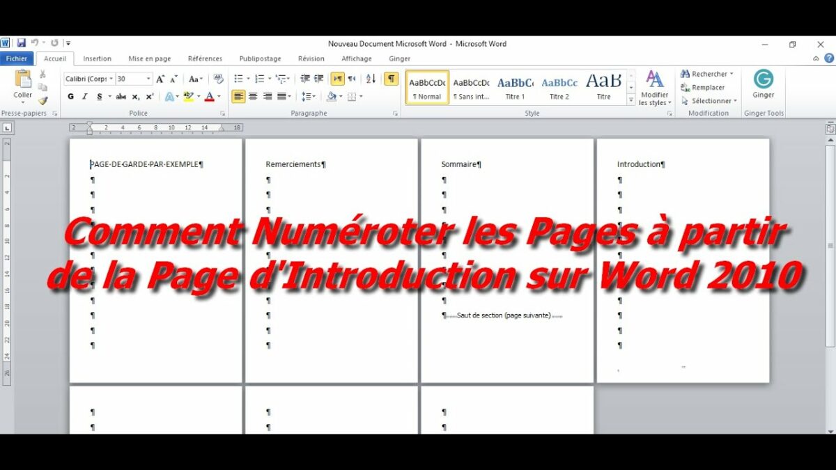 Comment numéroter les pages sur Word 2016 à partir d’une page ?