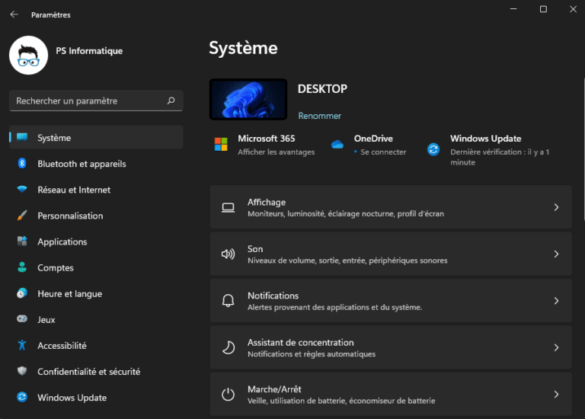 Comment ouvrir les paramètres ?