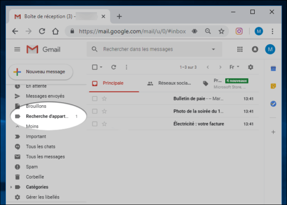 Comment paramétrer la messagerie pour ranger automatiquement dans un dossier ?