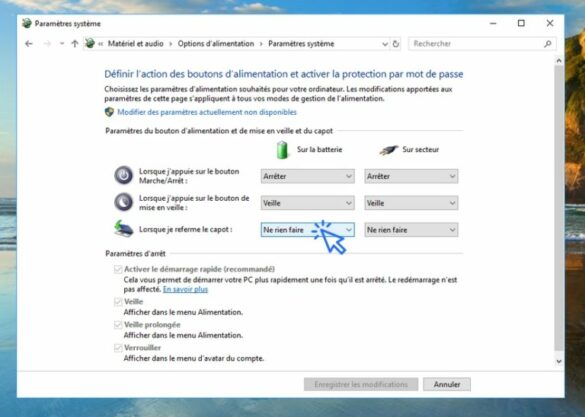 Comment paramétrer la mise en veille de l'ordinateur ?