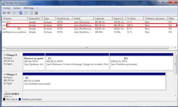 Comment passer d'un fichier RAW à un fichier NTFS ?