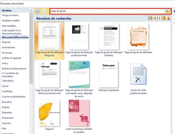 Comment personnaliser page de garde Word ?