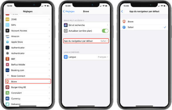 Comment régler navigateur par défaut iPhone ?