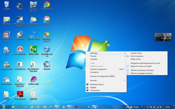 Comment remettre les icônes sur le Bureau Windows 7 ?