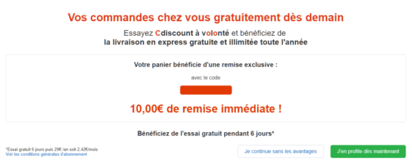 Comment resilier Cdiscount à volonté essai gratuit ?