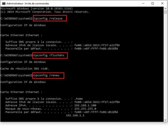 Comment résoudre adresse IP non valide ?