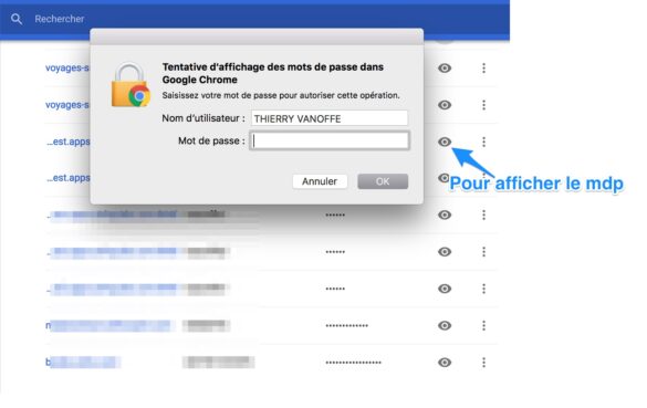 Comment retrouver les mot de passe enregistrer sur Google Chrome ?