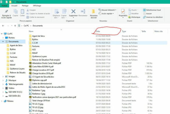 Comment retrouver un fichier par Date ?
