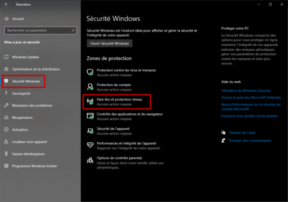 Comment savoir quel Pare-feu est actif ?