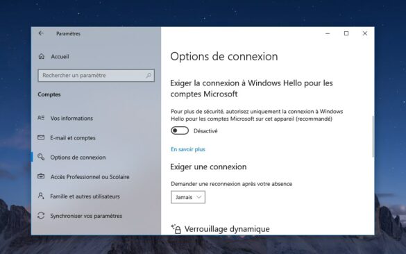 Comment supprimer le mot de passe Windows Hello ?