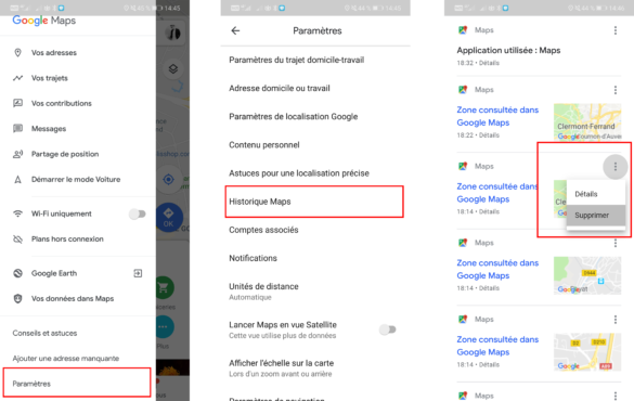 Comment supprimer mes recherches ?