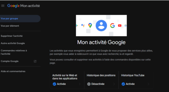 Comment supprimer mon activité sur Google ?