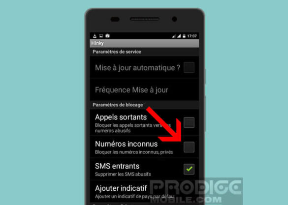 Comment trouver la liste noire sur Android ?