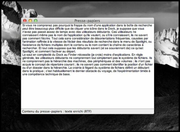 Comment voir le contenu du Presse-papier ?