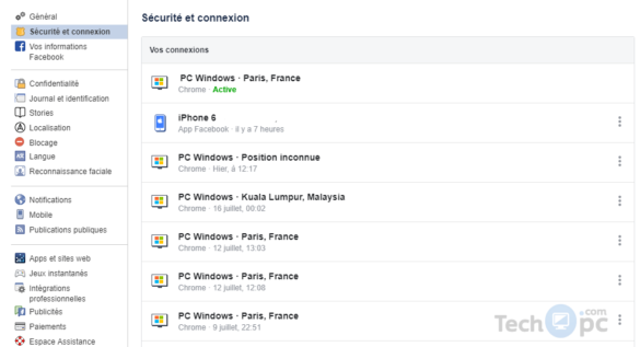 Comment voir les appareils connectés à mon compte Facebook ?
