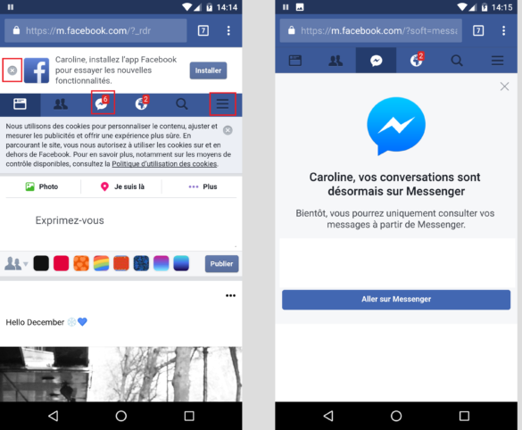 Comment voir les message FB sans Messenger ?
