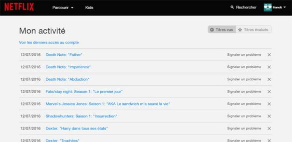 Comment voir l'historique sur NetFlix ?