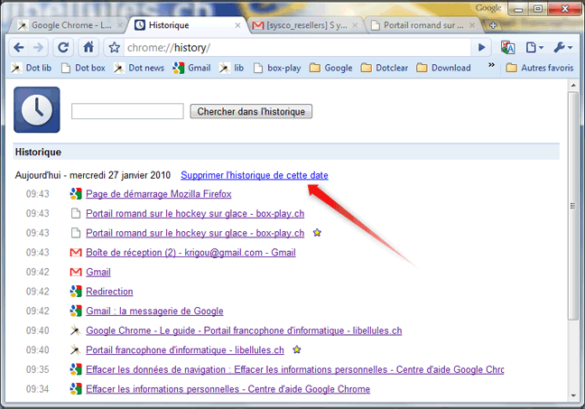 Comment voir mon historique Chrome ?