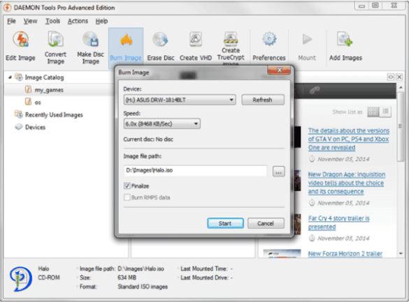 Does daemon tools Burn ISO?