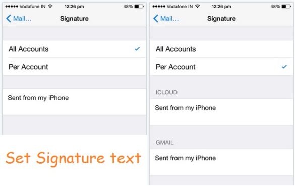 How do I get my Gmail signature on my iPhone?
