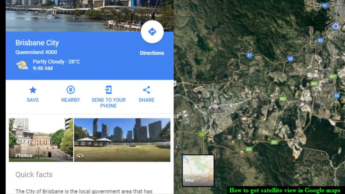 How do I get satellite view on Google Maps?