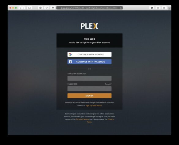 How do I reset my Plex account?