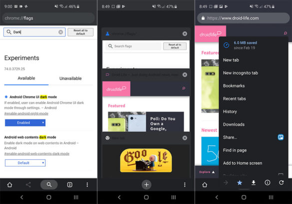 How do I turn dark on Chrome flags?