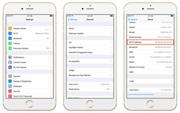 Is the MAC address on the iPhone box?